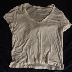White V-Neck Women's Top